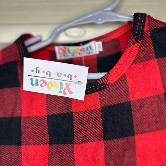 NWT buffalo print baby girl dress with built in diaper cover. - Picture 4 of 7